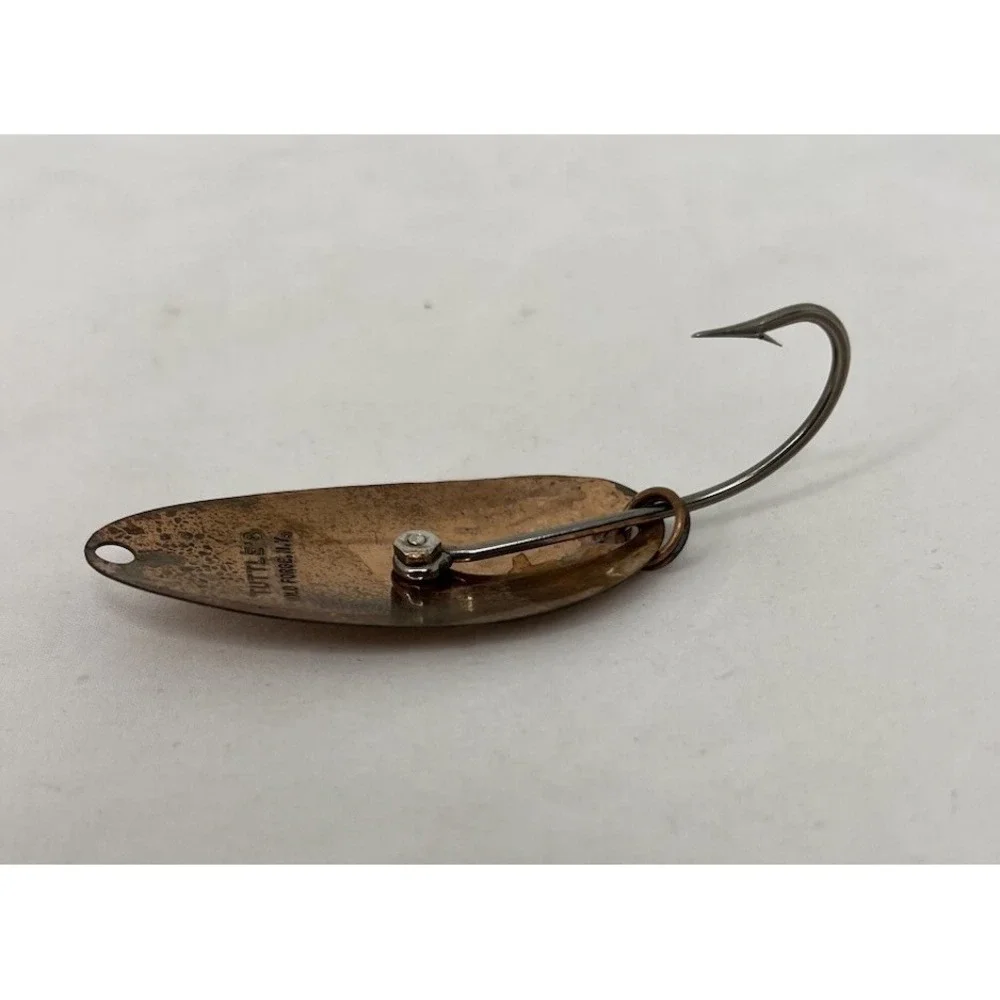 Vintage Tuttle's Old Forge NY Copper Fishing Spoon Lure Single Hook Trolling